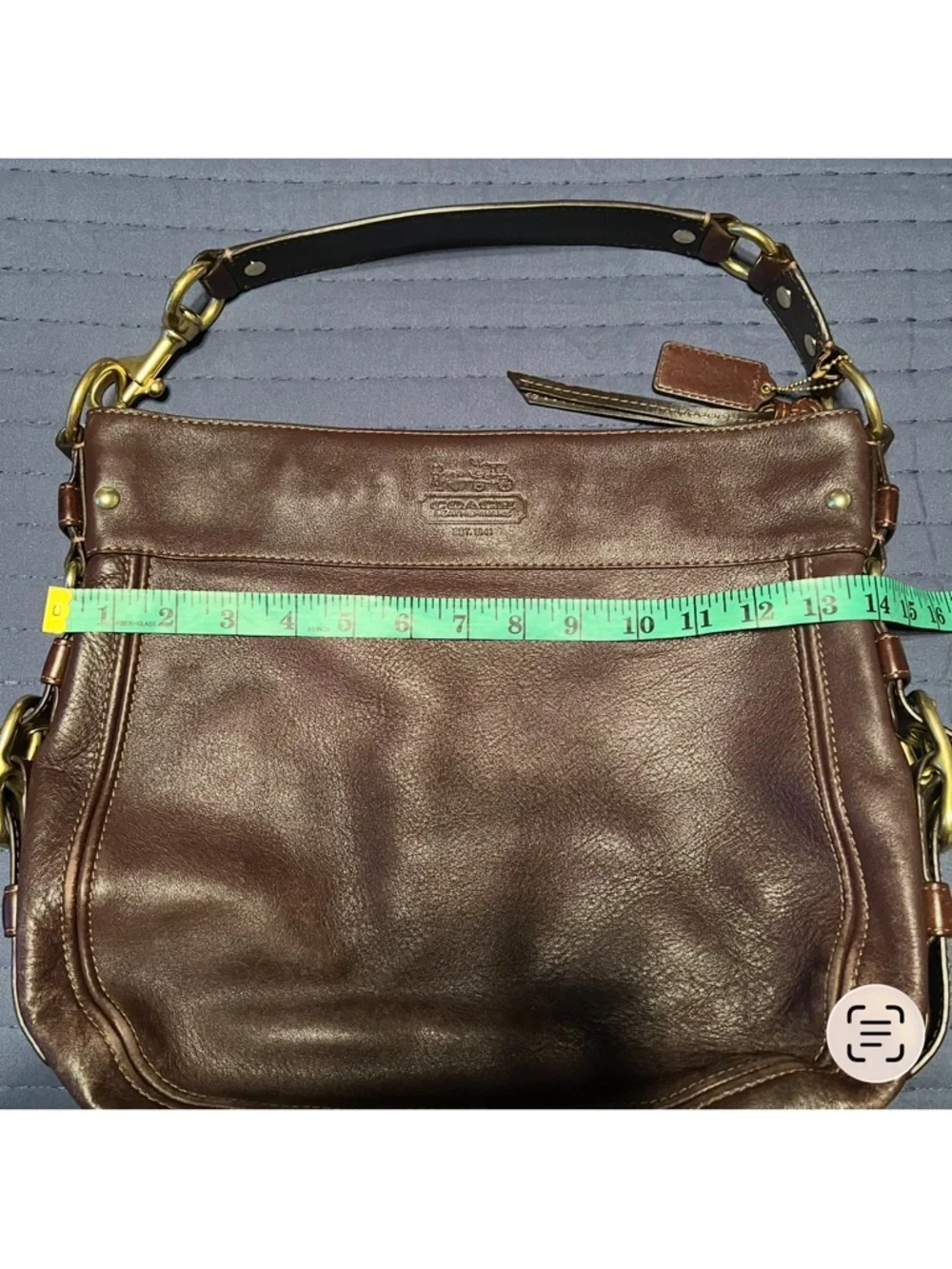 Coach brown leather 12X14 shoulder bag - Picture 3 of 9